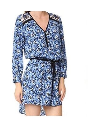 Veronica Beard Venice Paisley Blue Silk Dress, size 4, like new